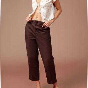 Dickies x Urban Outfitters High Waisted Ankle Pant, Brown, Size 4